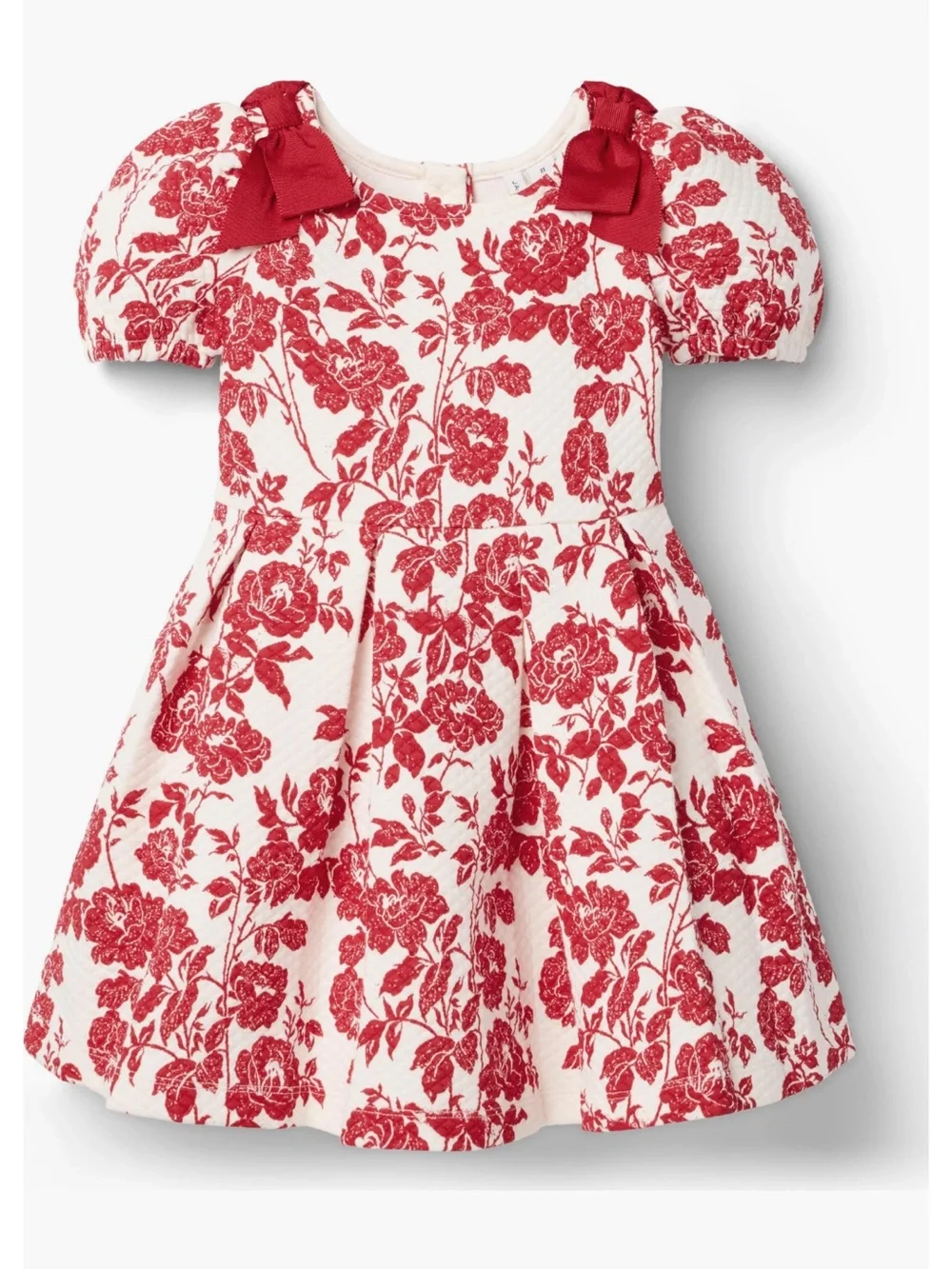 Janie & Jack‎ Girl's Maroon Berry Floral The Floral Quilted Bow Dress Size 12